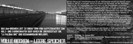 "Volle Becken - Leere Speicher" am 14. Januar 2007 um 14.00Uhr