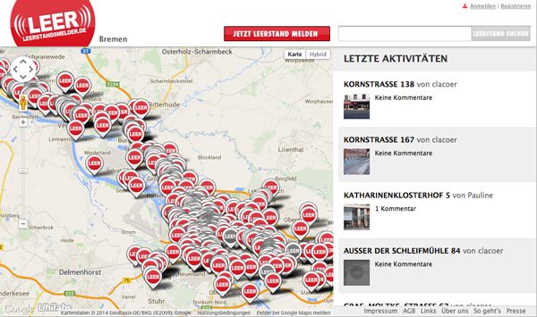 Leerstandsmelder Bremen 2014