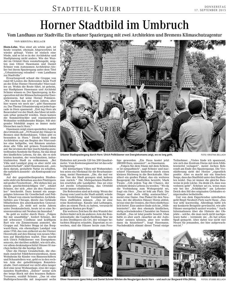 Weser Kurier, 17.09.2015